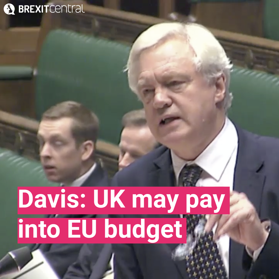 David Davis leaves continued EU payments on the table in Brexit negotiations
